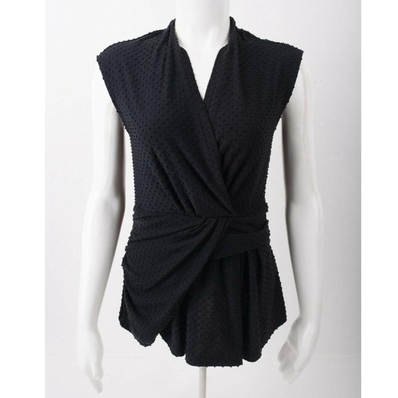 Anthropologie Deletta Swiss Dot Wrap Tank Top - Picture 3 of 9